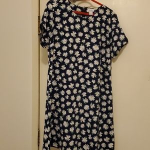 Navy blue daisy dress